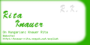 rita knauer business card